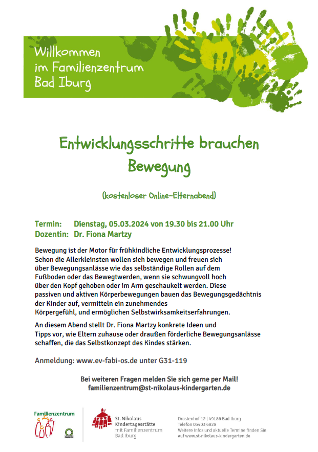 Entwicklungsschritte brauchen Bewegung