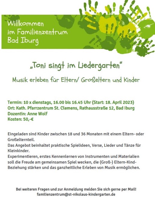 Liedergarten April 2